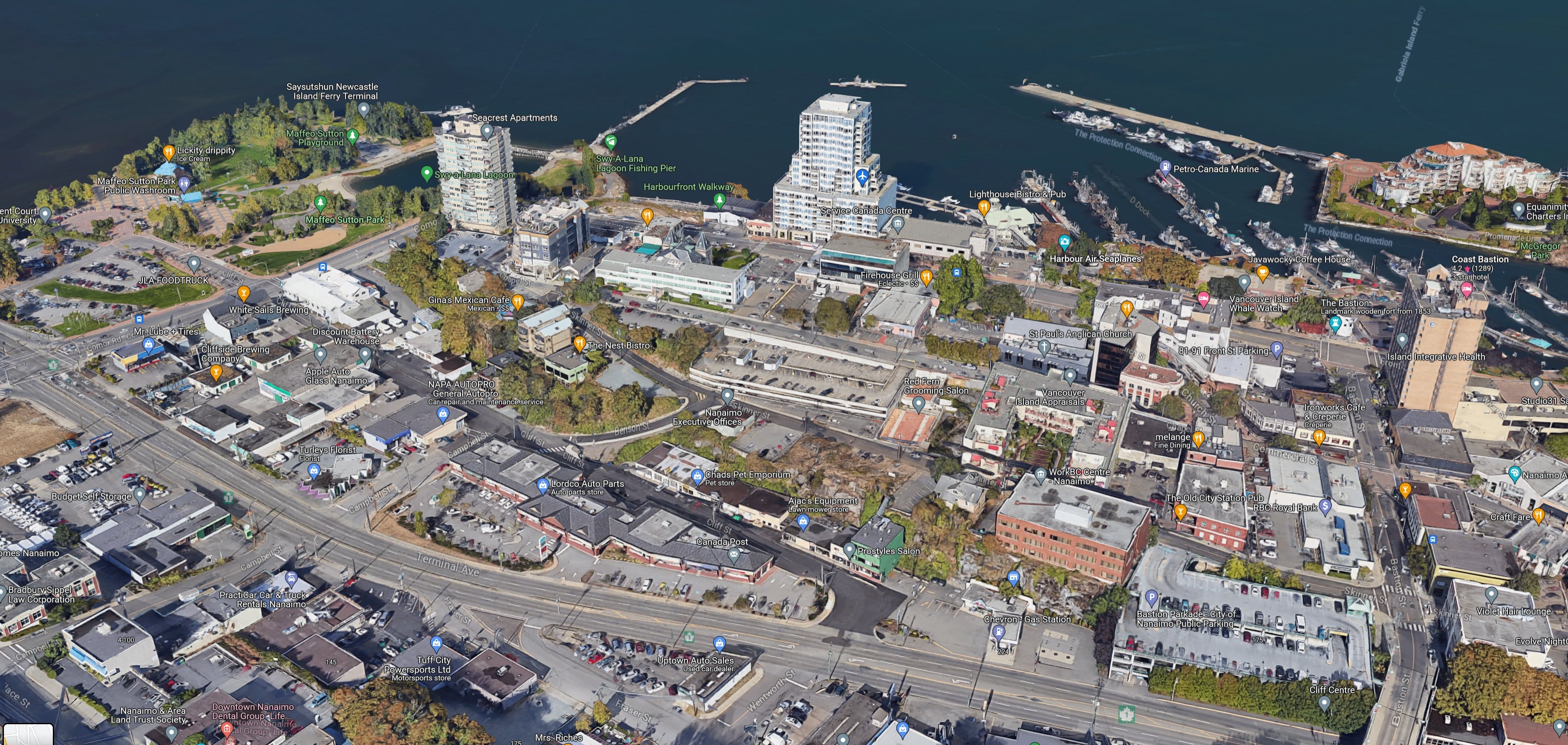 Roundabouts Fast Ferries And Downtown Density Strong Towns Nanaimo   Chapel Street Street View 1 